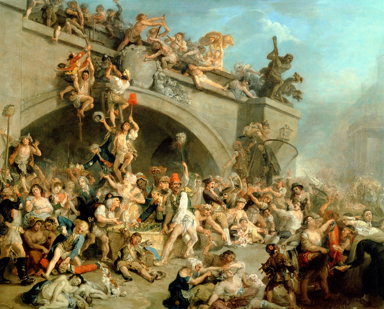 王のワインセラーの略奪、1792年8月10日 作： ヨハン・ジョセフ・ゾファニー