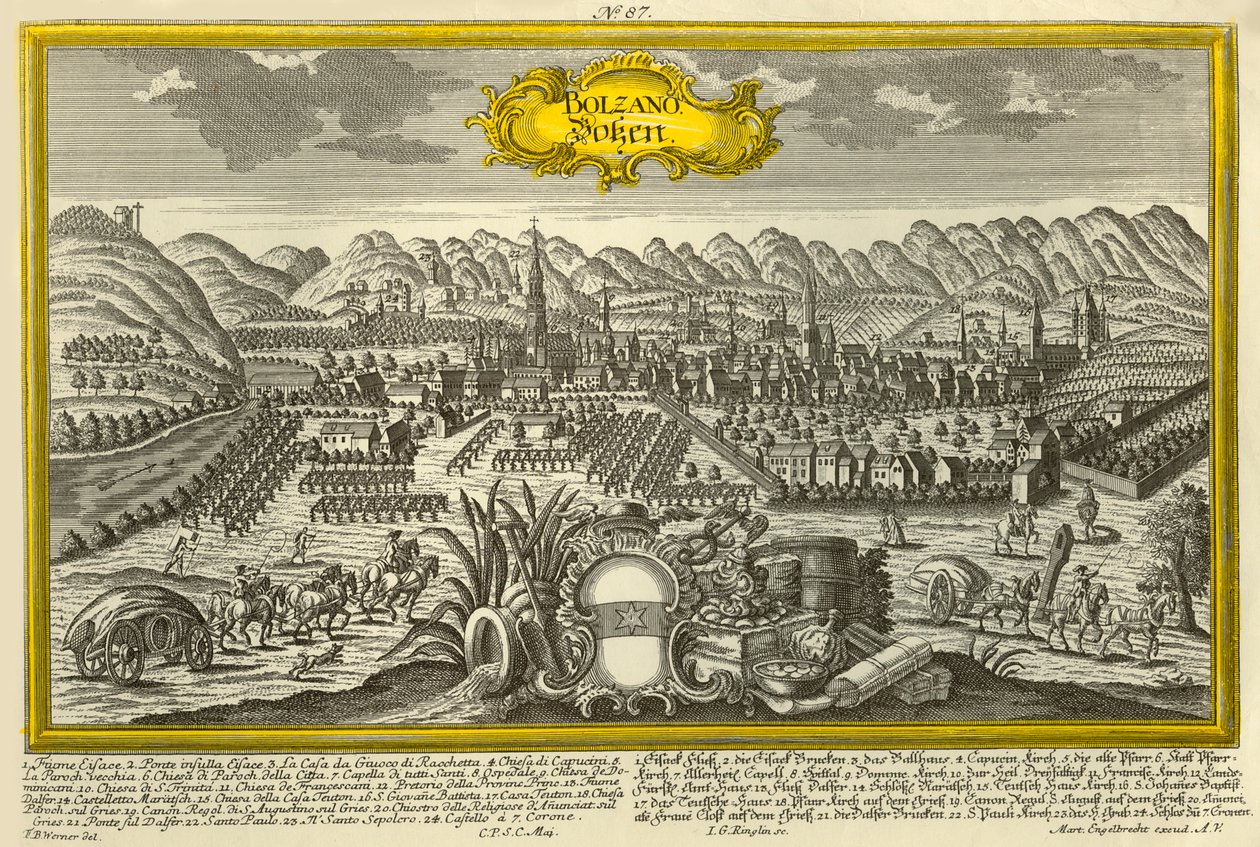 ボルツァーノ、c1740。 作： ヨハン・ゲオルグ・リングリン