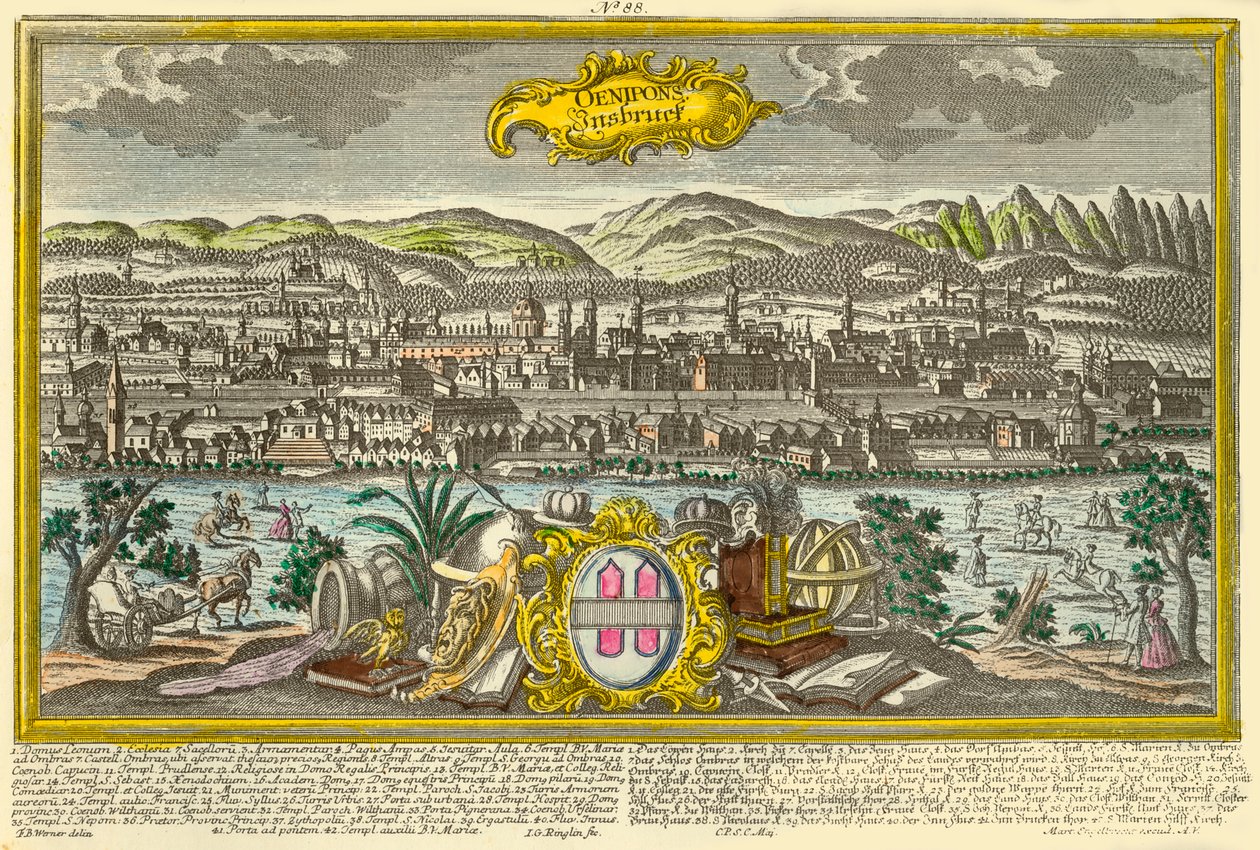 インスブルック、c1740。 作： ヨハン・ゲオルグ・リングリン