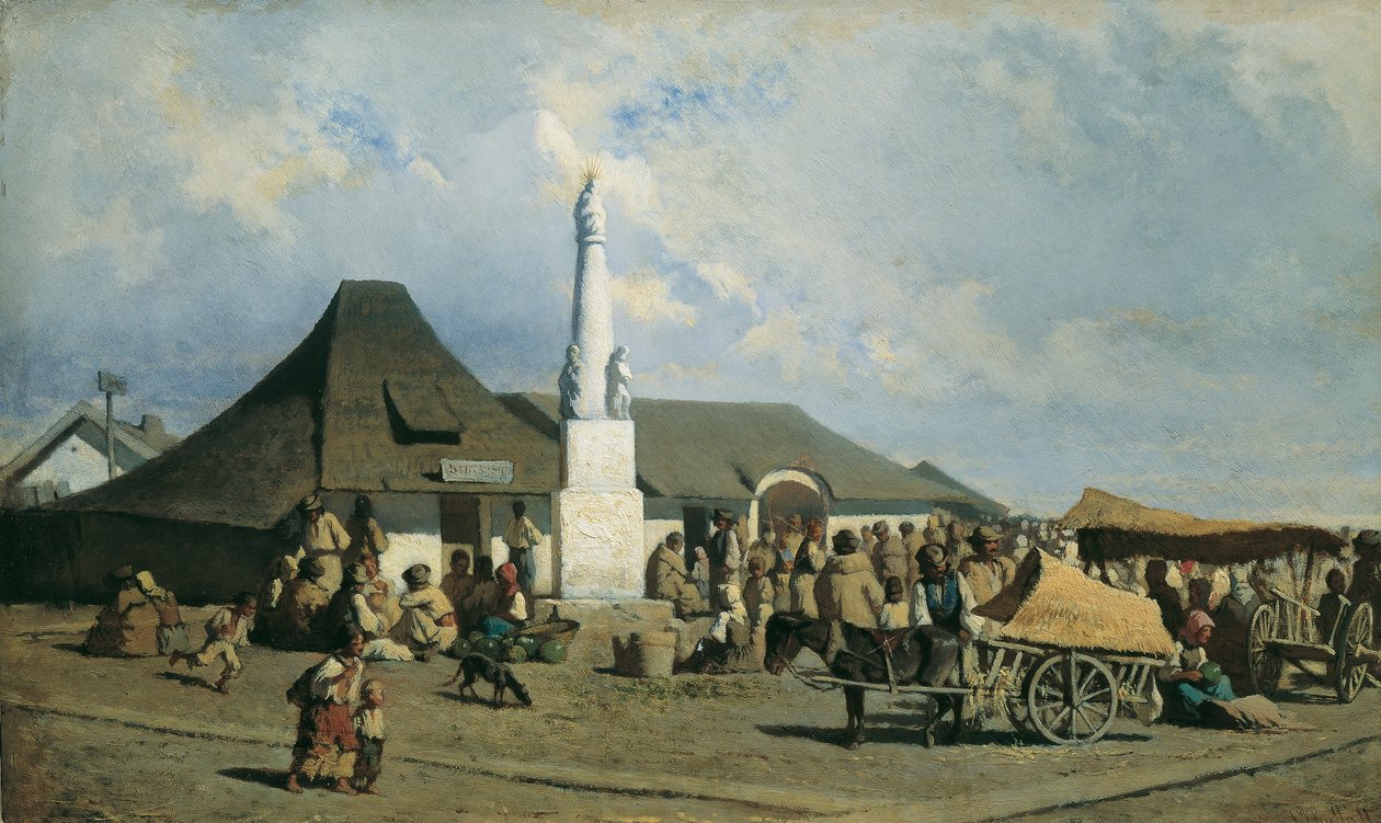 ソルノクの市場広場 作： Johann Gualbert Raffalt