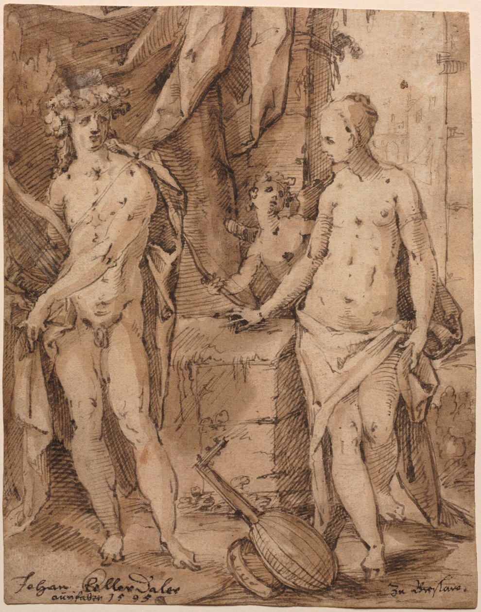 エラトとキューピッドを連れたアポロン、1595年。 作： Johann Kellerthaler