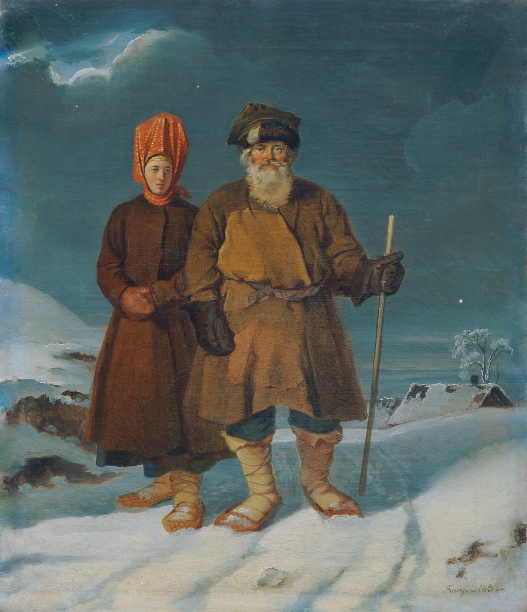 ロシアの農民夫婦 作： Johann Matthias Ranftl