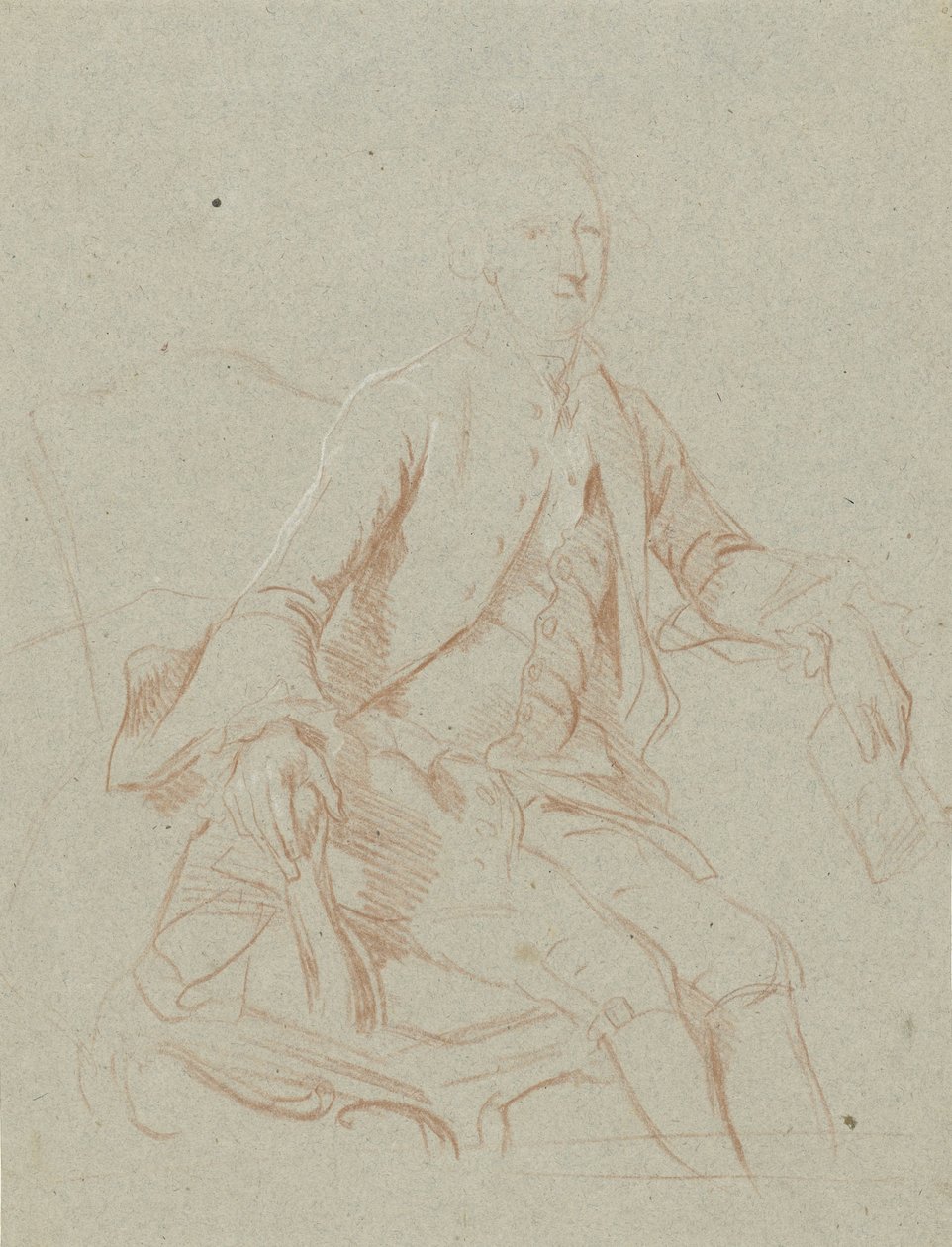 本を持って座っている紳士 作： Johann Wilhelm Boettner