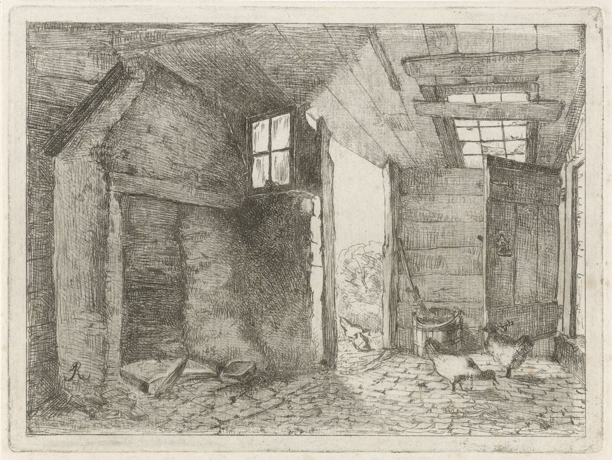 鶏のいる納屋 作： Johannes Everhardus Rijnboutt