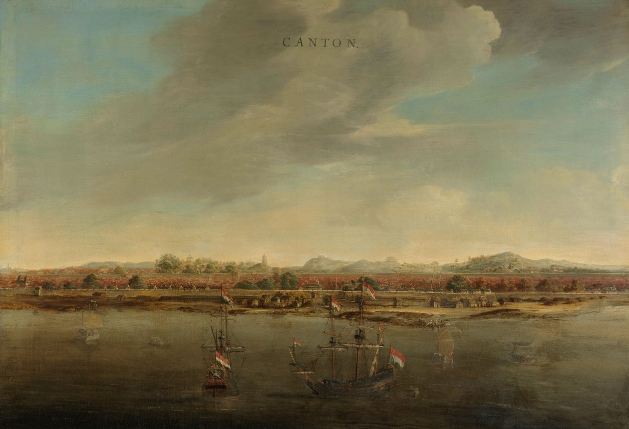 中国の広東の眺めc。 1662-3 作： ヨハネス・ビンケボン