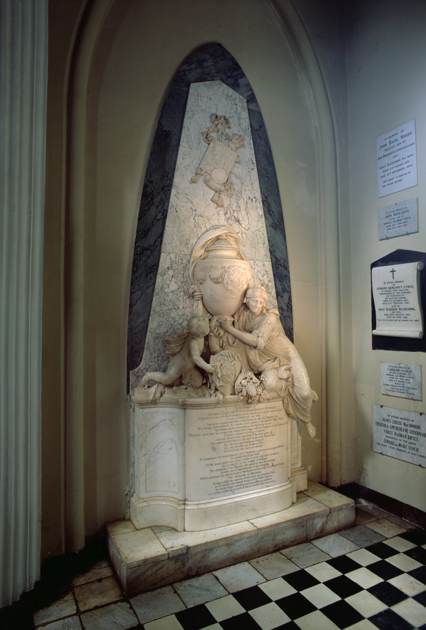 エフィンガム伯爵の記念碑、1796年（大理石） 作： ジョン・ベーコン