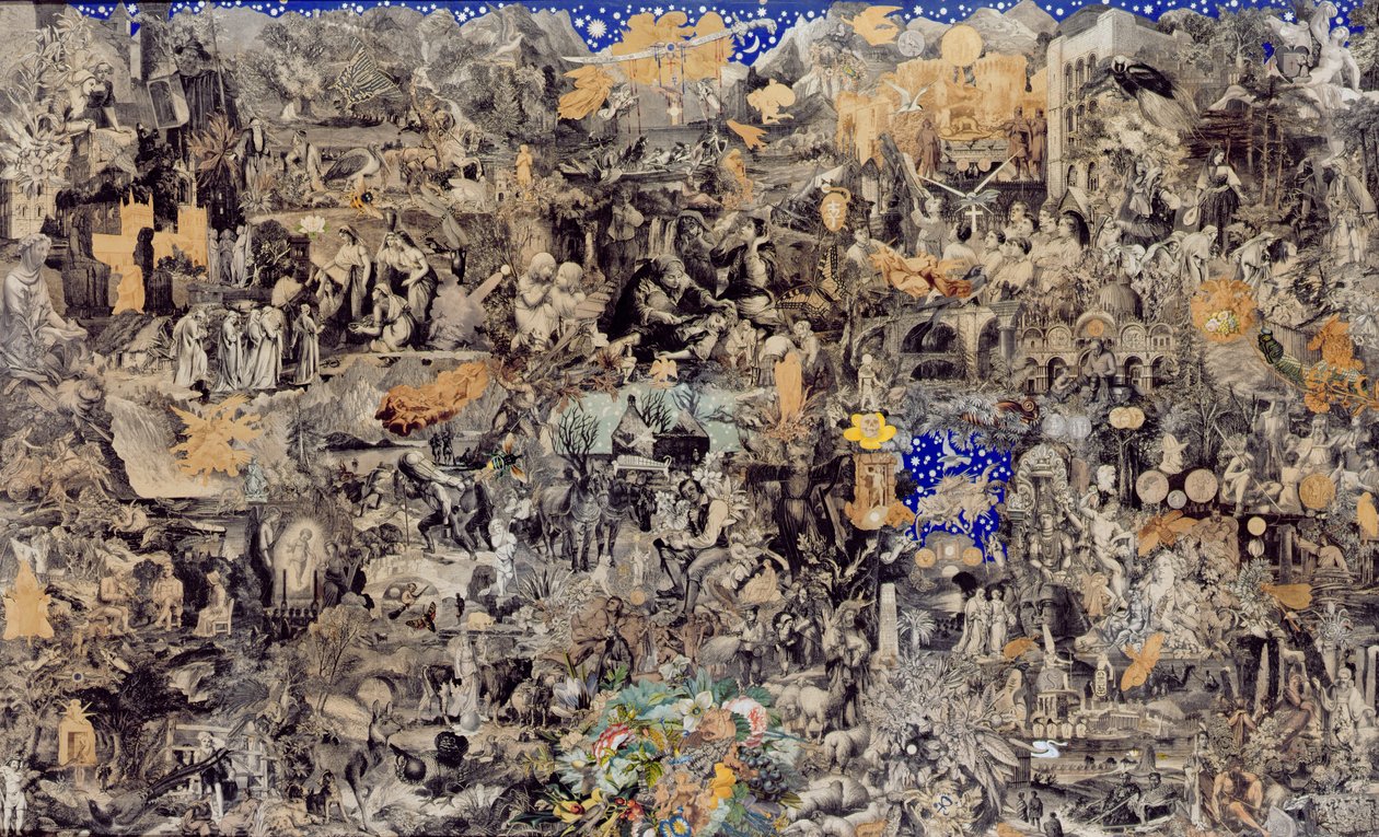 ビクトリア朝のコラージュ、1865（彫刻と写真のコラージュ） 作： ジョン・ビングリー・ガーランド