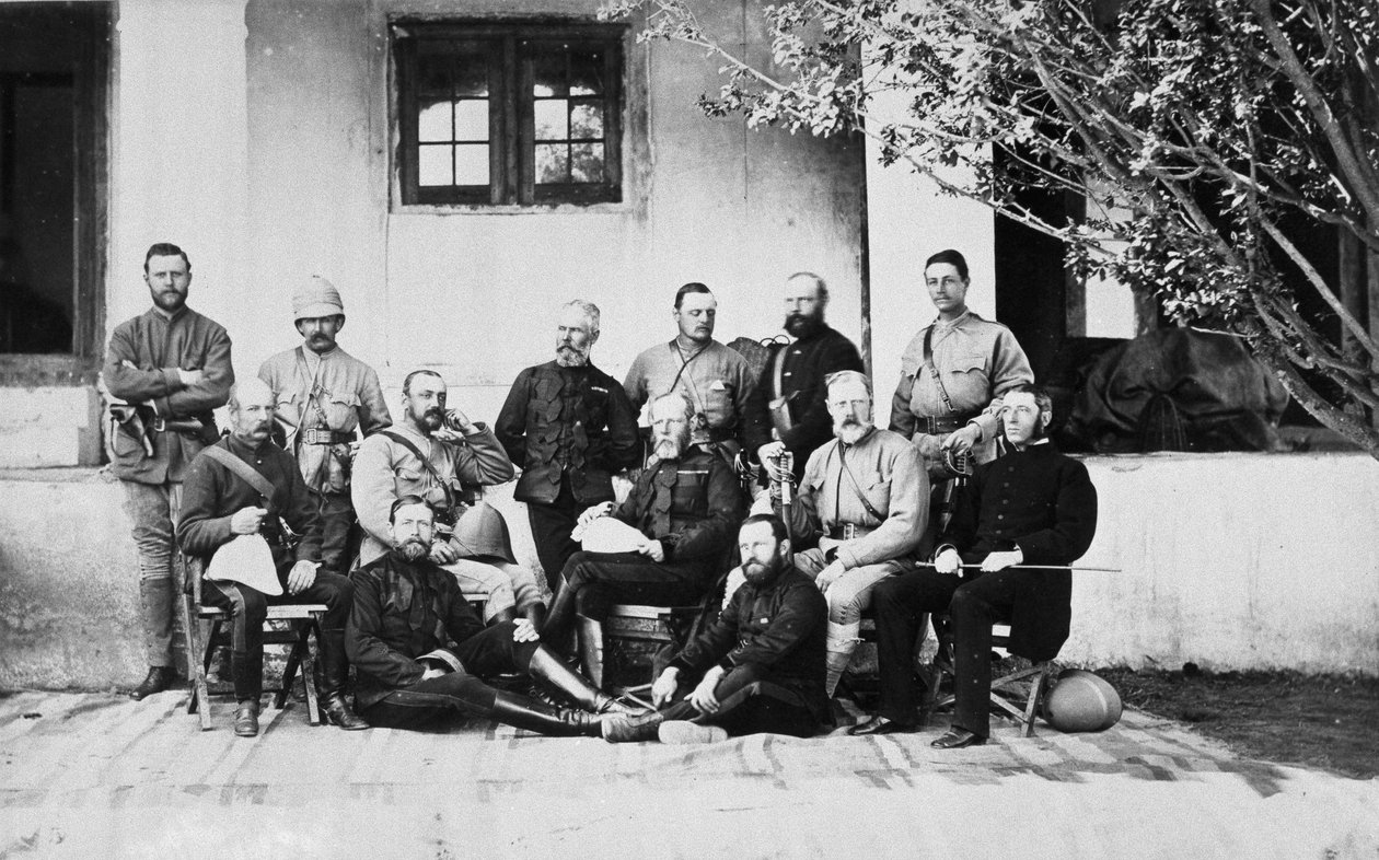 第二次アフガン戦争、コーラム、1879年の兵士のグループの肖像画 作： ジョン・バーク