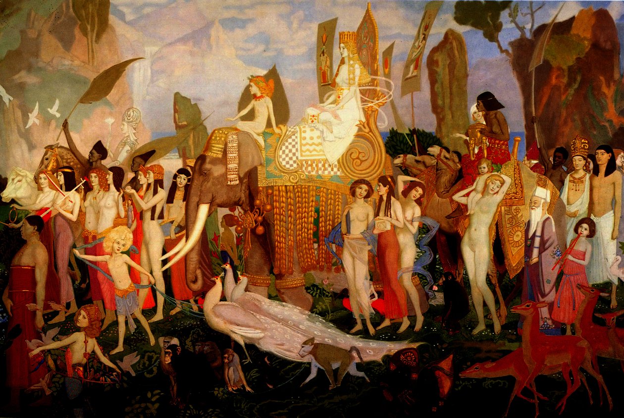 シバの女王、1923年（パネル上のテンペラ） 作： ジョン・ダンカン