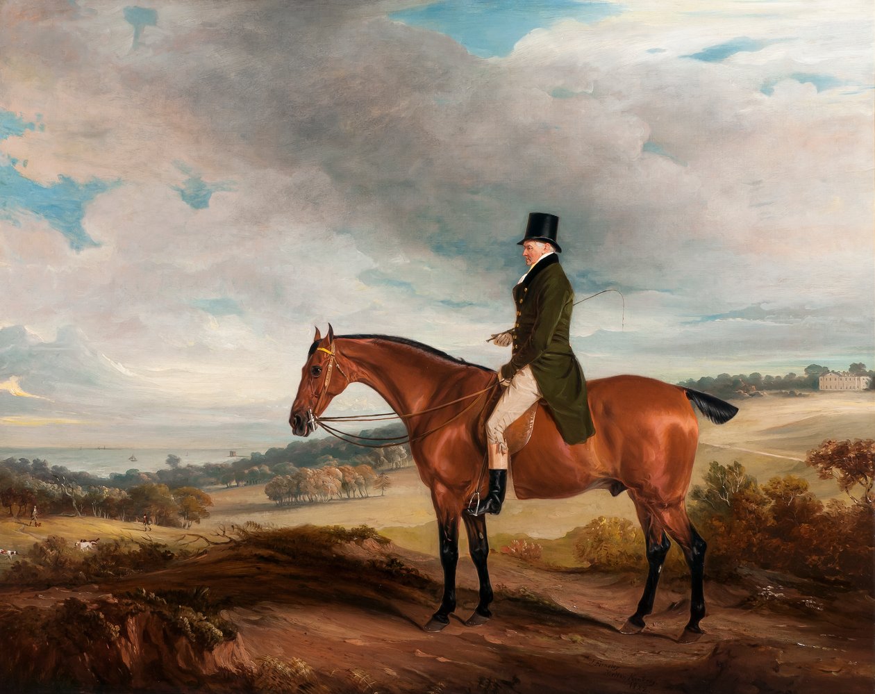 キャドランドパークでのアンドリューバークレードラモンドの乗馬の肖像、1822年 作： ジョン・E・ファーネリー