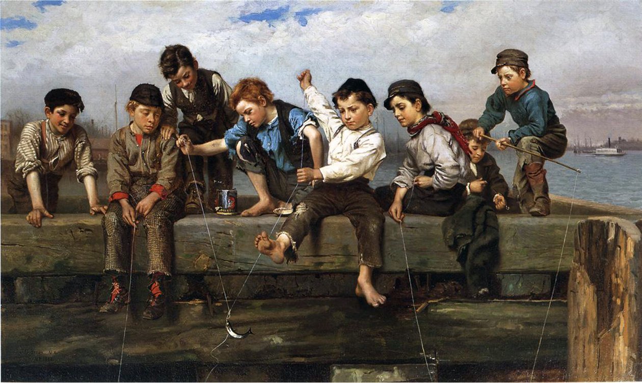 少年釣り、1880 作： ジョンジョージブラウン