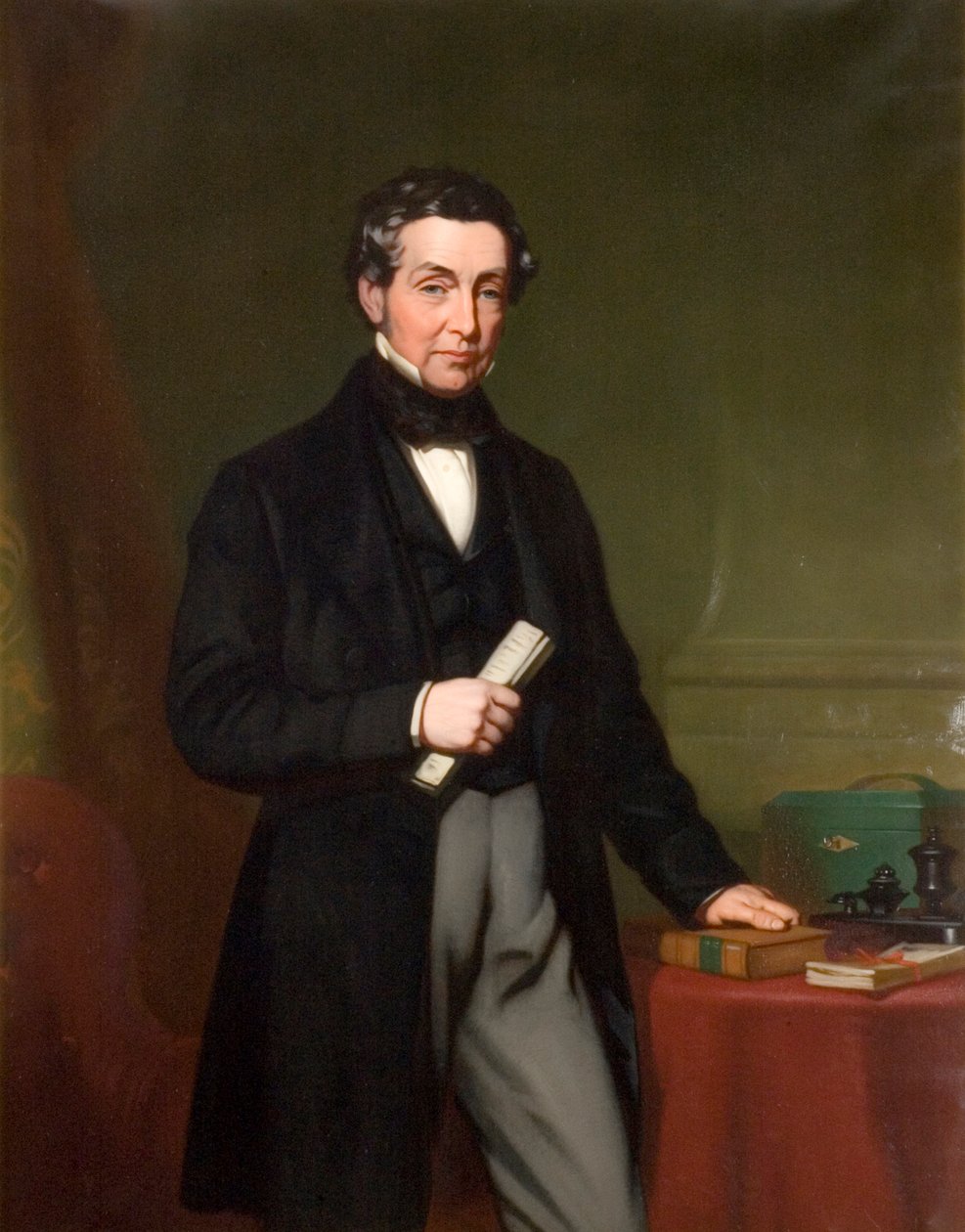 チャールズグレイラウンド（1797-1867）のポートレートのトリミングバージョン 作： ジョン・ルーカス