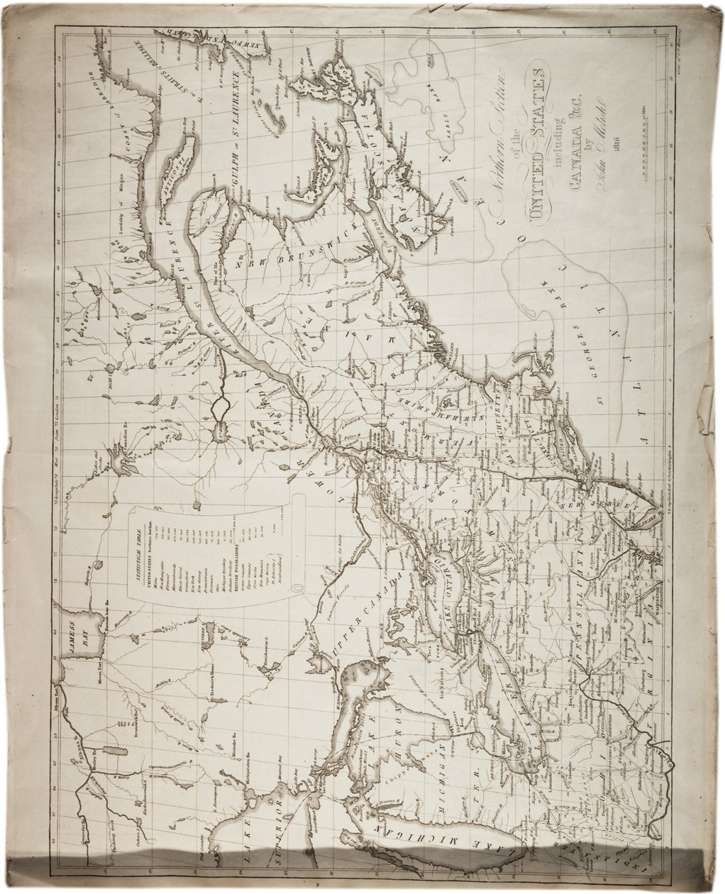アメリカ合衆国の地図、1816 作： ジョン・メリッシュ