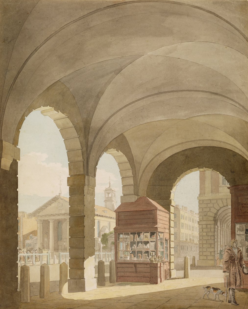 セントポール、コヴェントガーデンc.1765-75（紙に黒鉛とトイレ） 作： ジョン・ミラー