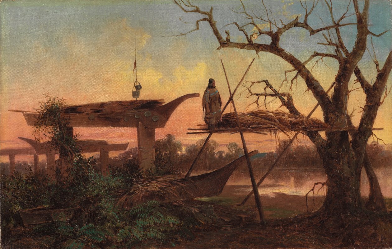 チヌーク墓地、c.1870 作： ジョン・ミックス・スタンレー