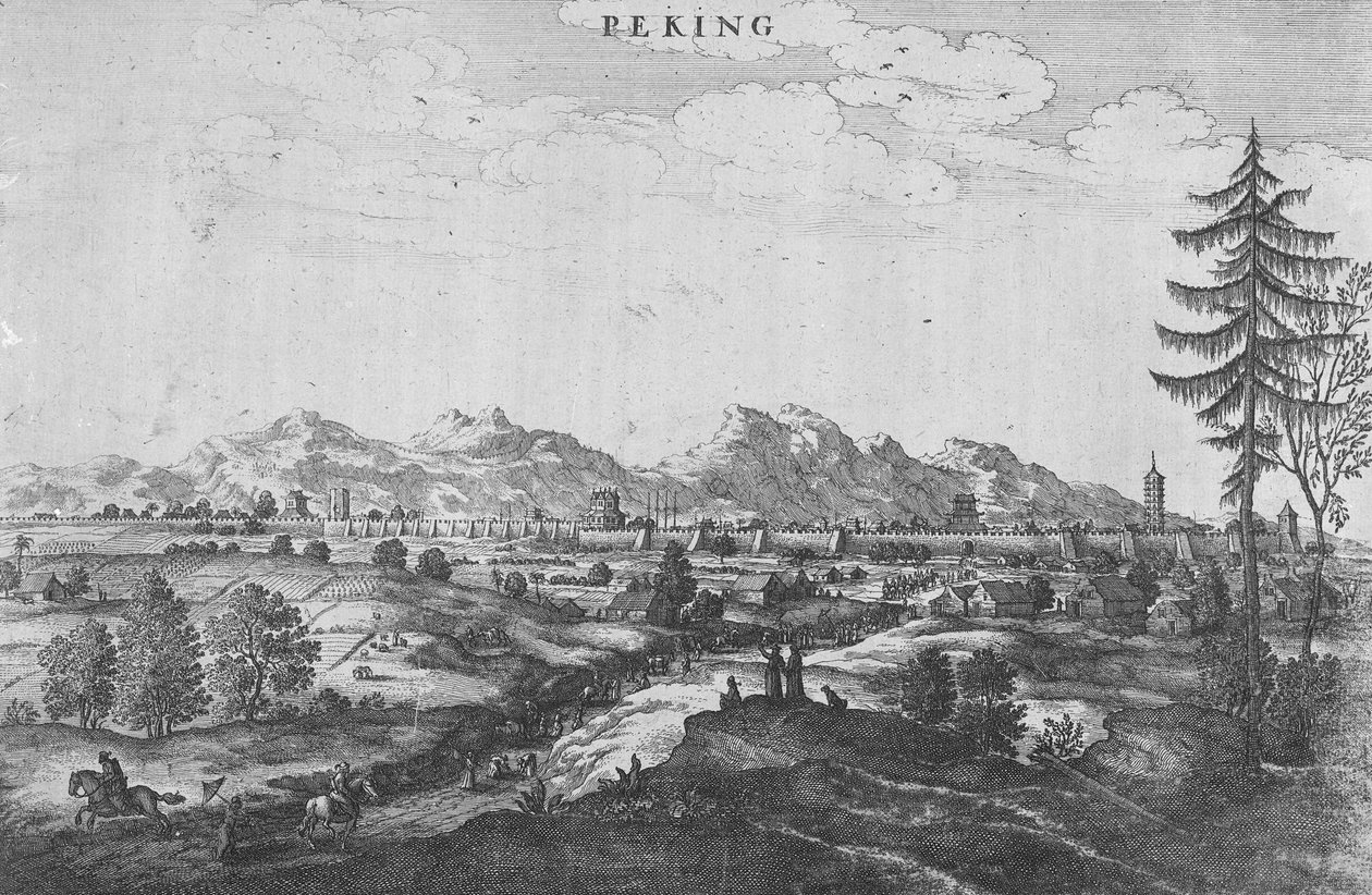 Jan Nieuhofの「中国大使館」のイラストである北京は1665年に出版されました 作： ジョン・オギルビー