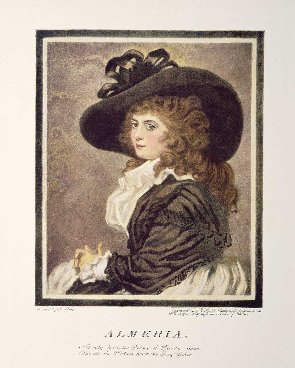 アルメリア、刻印、パブ。ジョン・ラファエル・スミス（1752-1812）、1787年（メゾチント彫刻） 作： ジョン・オピー