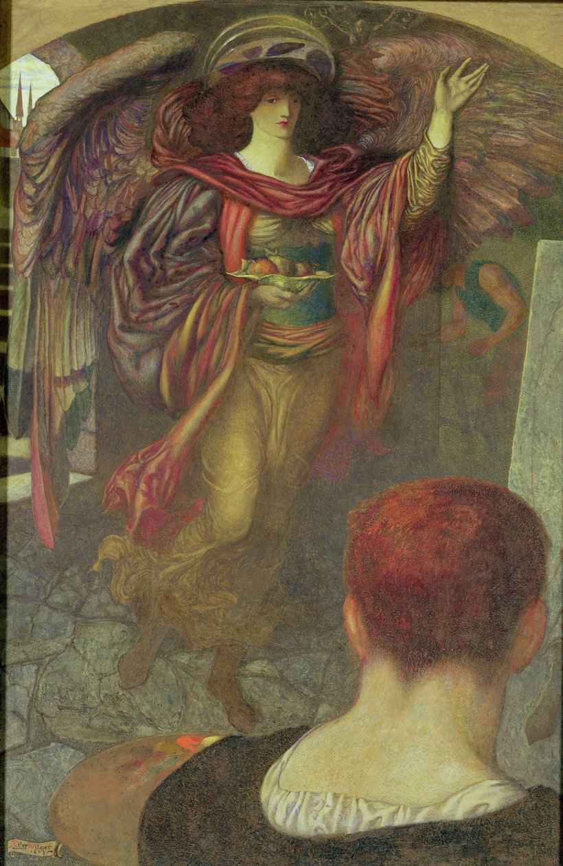 画家のビジョン：アンジェラ・ドロテア、1903 作： ジョン・ライリー・ウィルマー