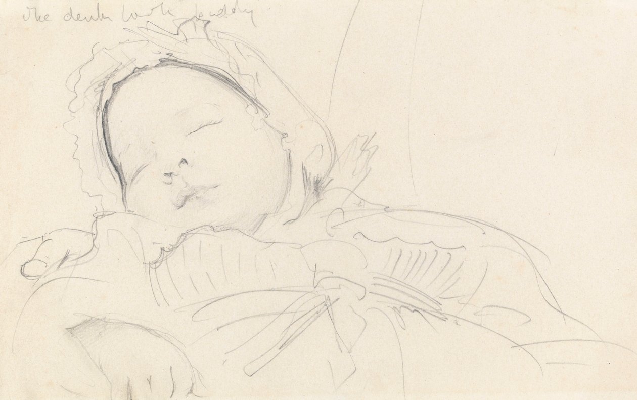 赤ちゃんとしてのジャックミレー（b.1888）、c.1888（紙に黒鉛） 作： ジョン・シンガー・サージェント