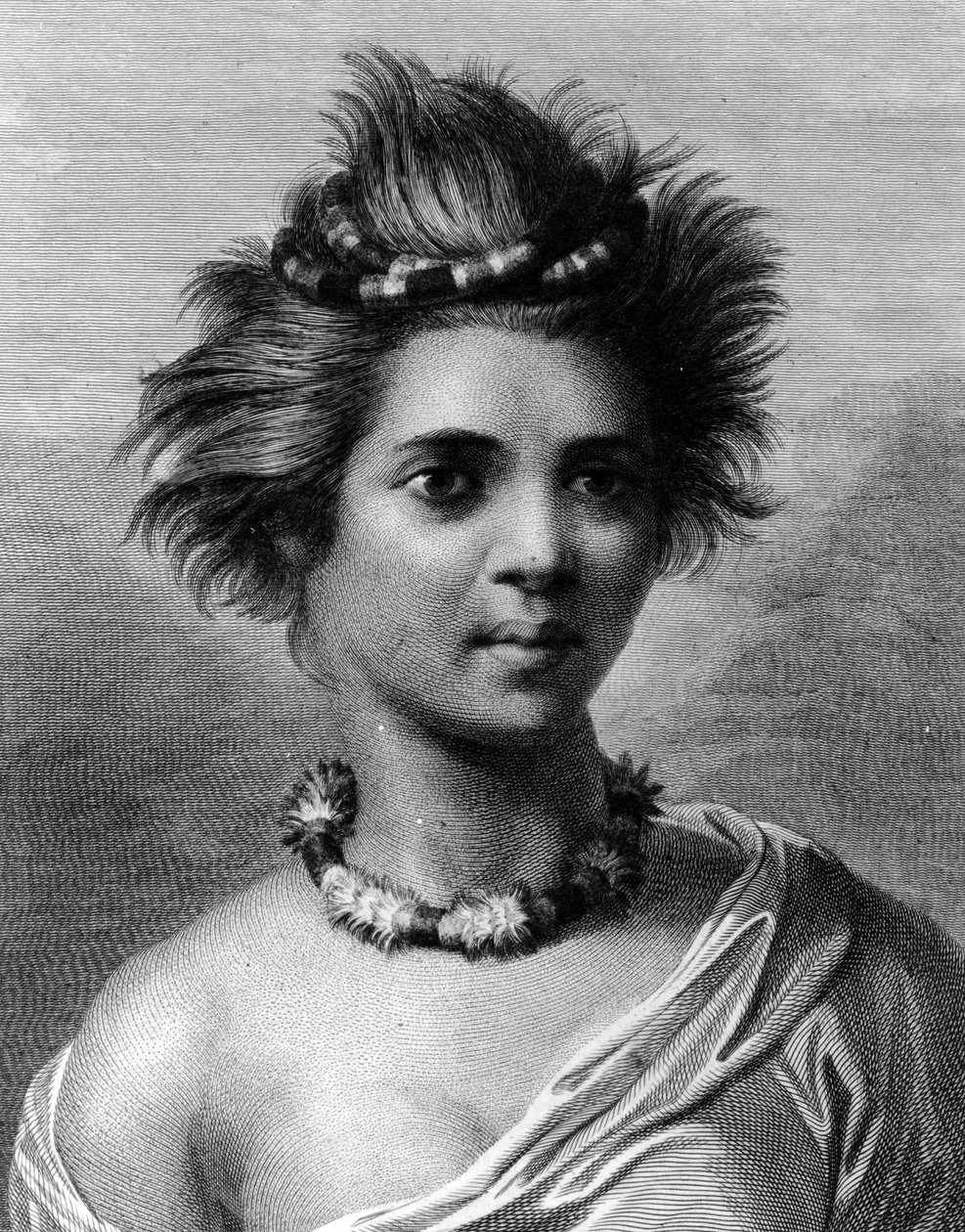 ジョン・キース・シャーウィン、1784年に彫刻された「太平洋への航海」のイラスト、サンドイッチ諸島の若い女性 作： ジョン・ウェバー