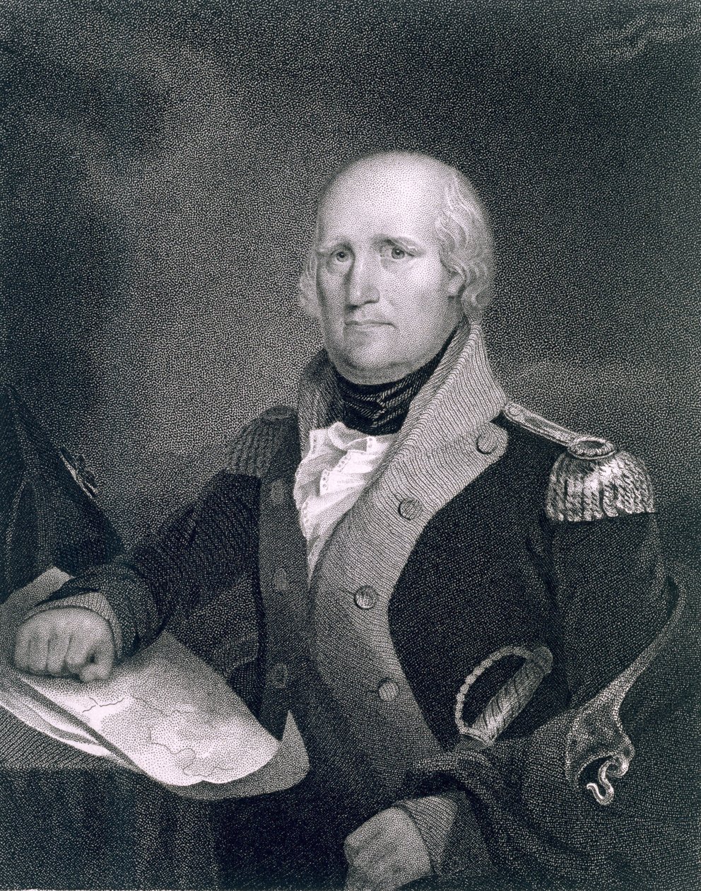 ジョージロジャースクラーク（1752-1818）は、ジェームズバートンロングエーカー（1794-1869）によるオリジナルのコピーの後にトーマスB.ウェルチ（1814-74）によって彫刻されました。 作： ジョン・ウェスリー・ジャービス
