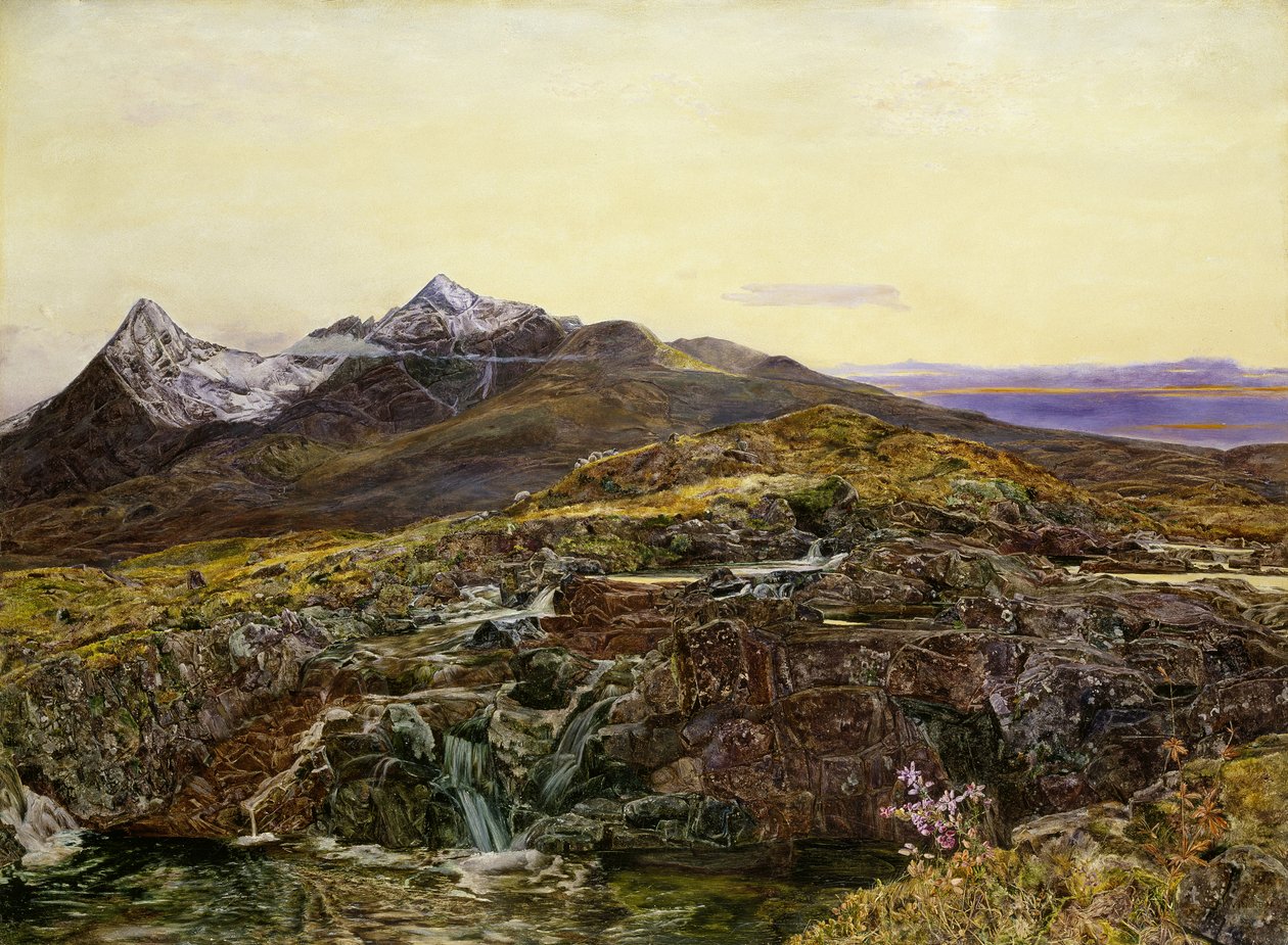 Cuillin Ridge、SligechanのSkye、19世紀の油彩、キャンバス） 作： ジョン・ウィリアム・インチボルト