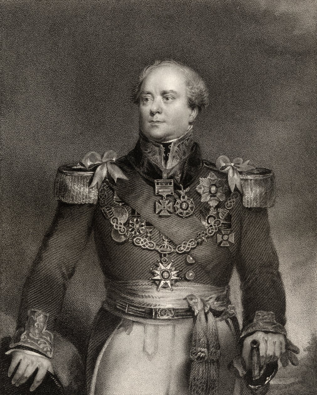 ジョンコクラン（fl.1821-65）によって彫刻された第1バロネット卿のアーキバルドキャンベル卿（ 『National Portrait Gallery』第4巻）から出版された1835年頃 作： ジョン・ウッド