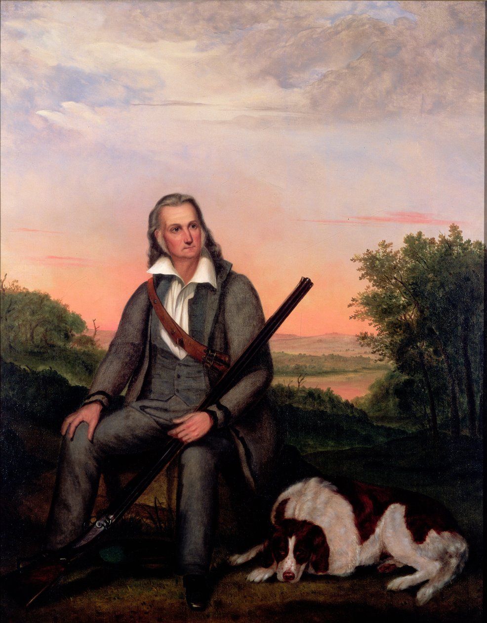 ジョン・ジェームス・オーデュボンの肖像（1758-1851）c.1840-41（リネンに油彩） 作： ジョン・ウッドハウス・オーデュボン