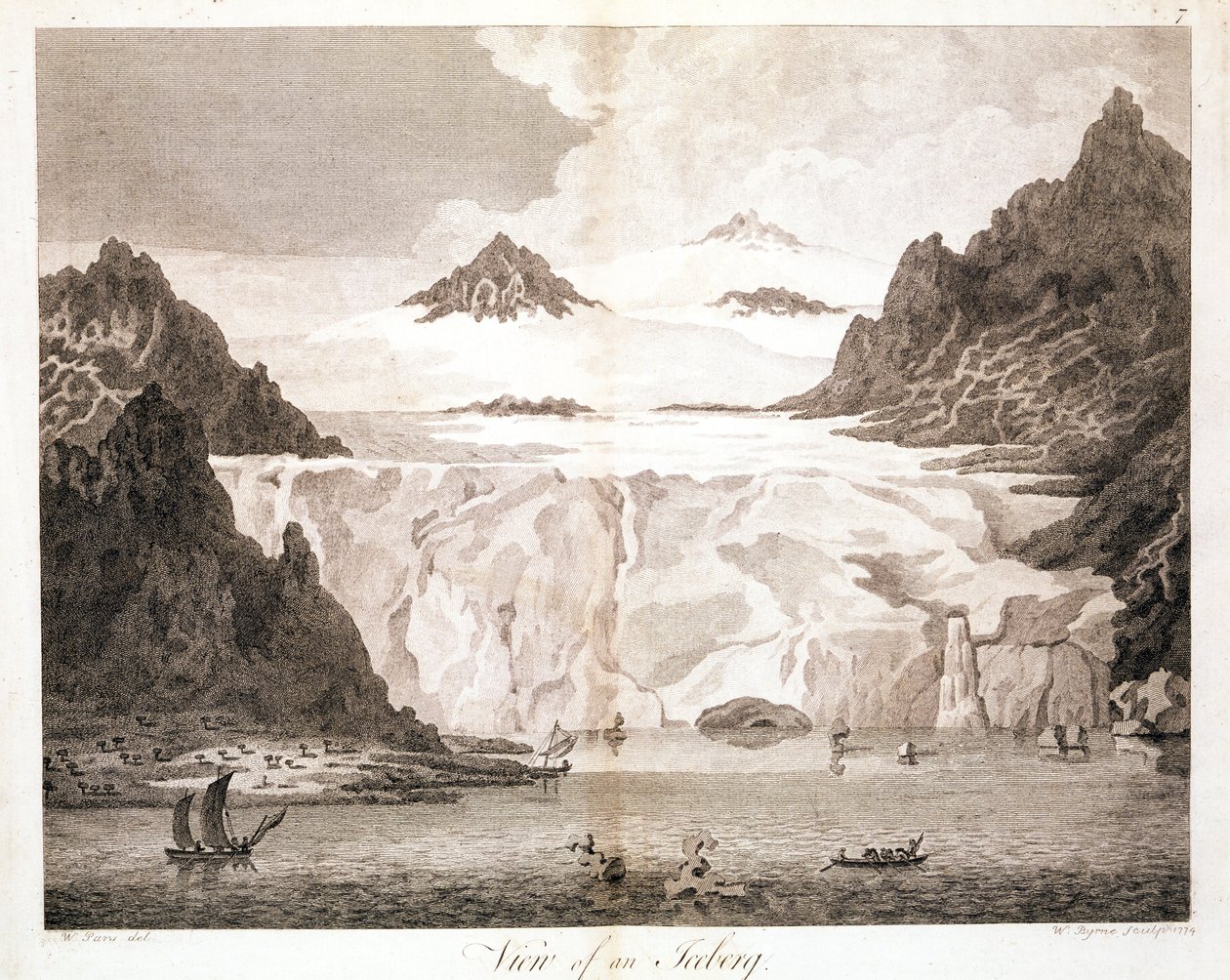 1774年の陛下の指揮により行われた北極への航海からの氷山の眺め 作： ジョンクリーナージョン