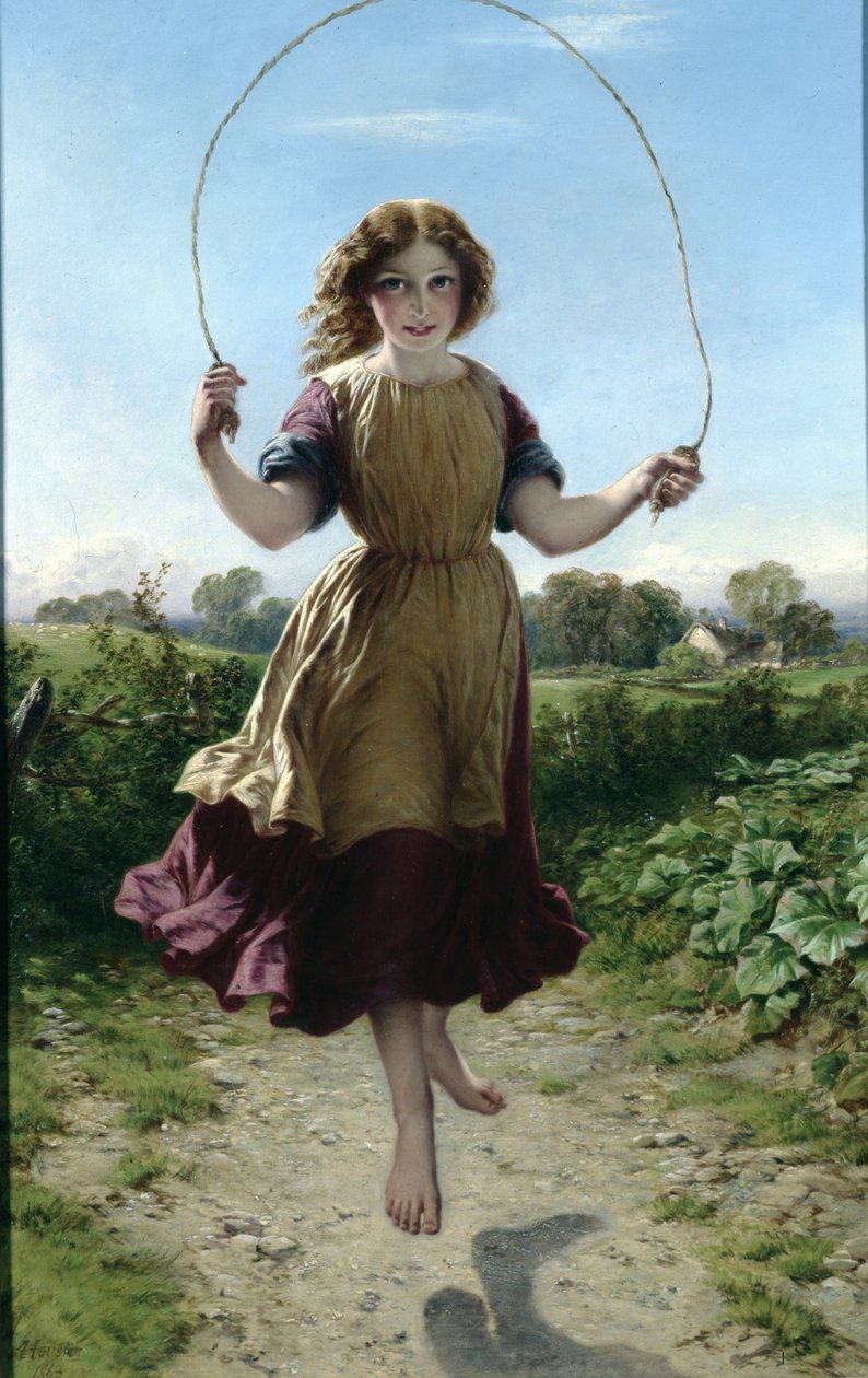 スキップする少女、1863 作： ジョン・アダム・P・ヒューストン