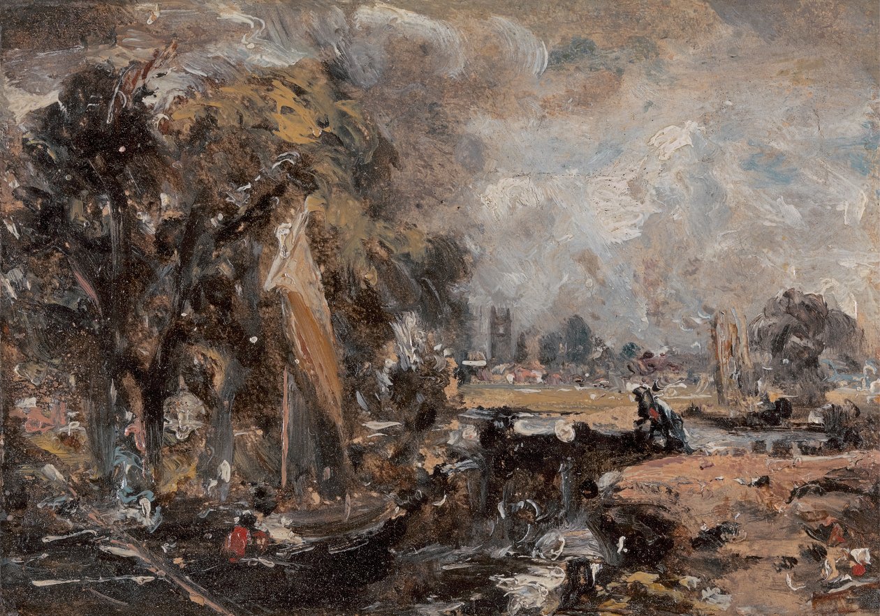 1819年から1820年にかけてのDedham Lock。 作： ジョン・コンスタブル