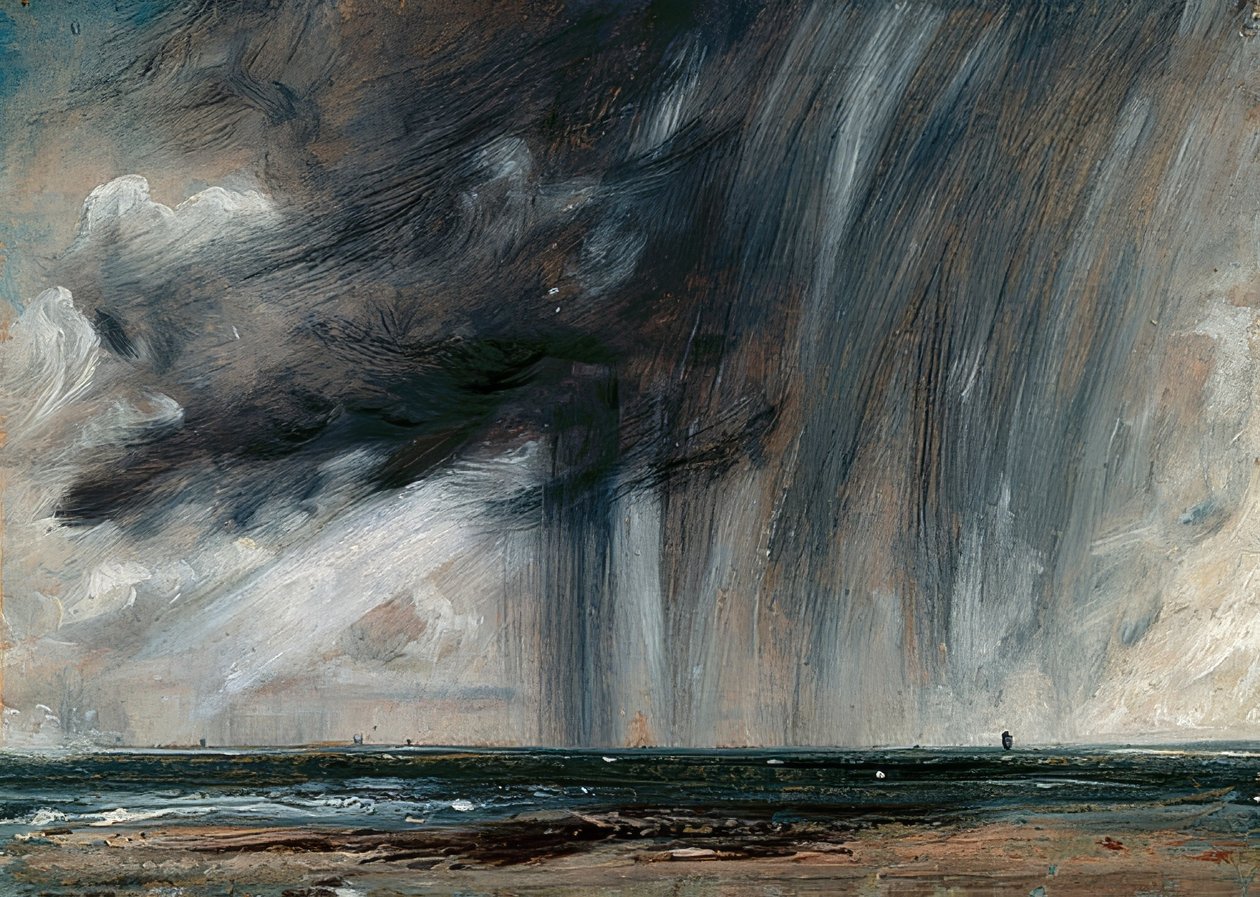 海の雷雨。 1824-26年頃 作： ジョン・コンスタブル