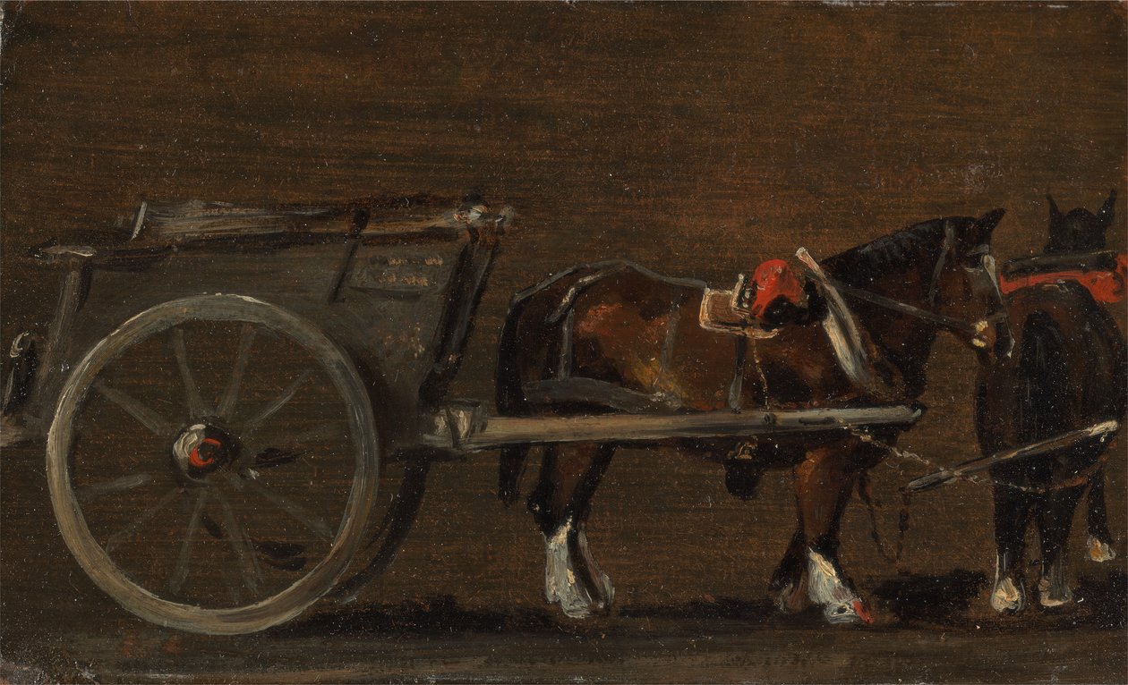 馬とカート、カリフォルニア。 1814年。 作： ジョン・コンスタブル
