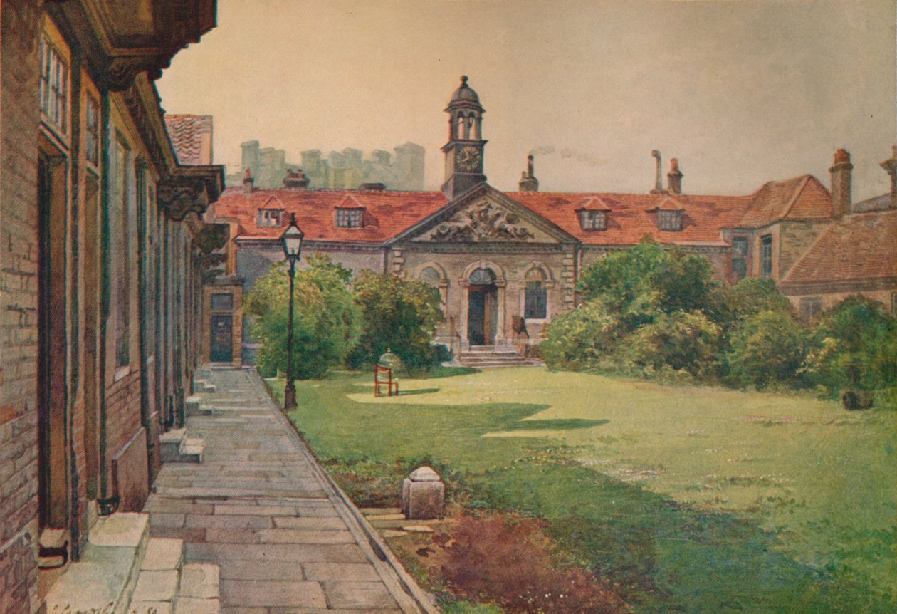 Lady DAcres Almshouses、ガーデンフロント、c1880 1926 作： ジョン・クロウザー