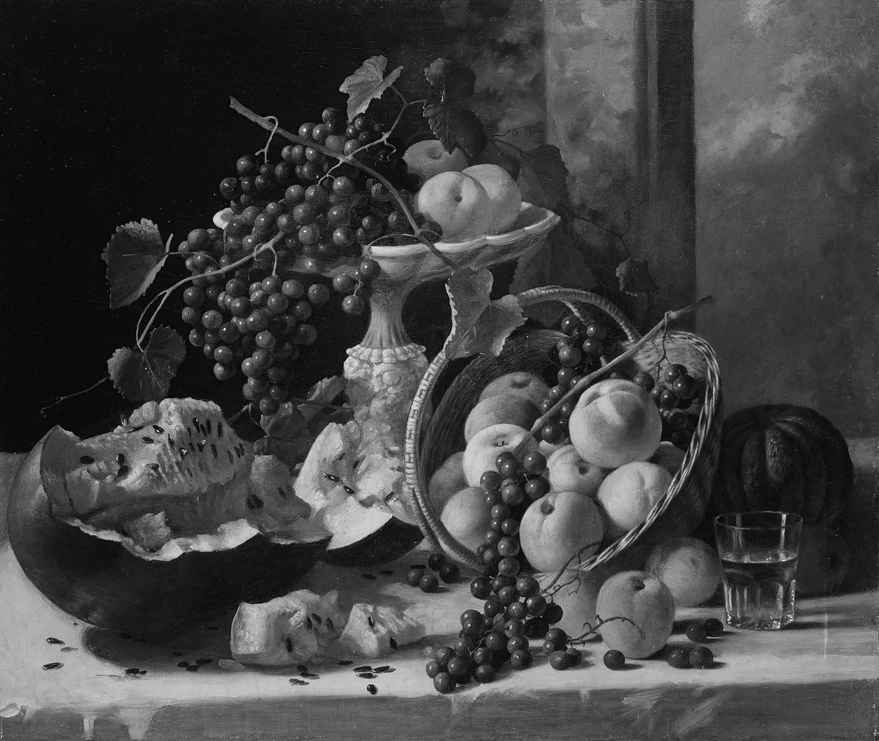 果物のある静物画、1857年頃 作： ジョン・F・フランシス