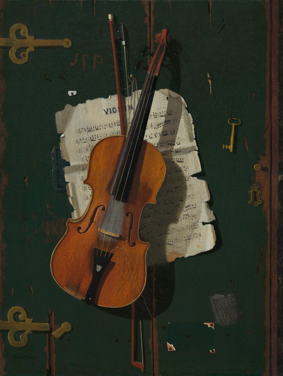 古いバイオリン、c。 1890年。 作： ジョン・フレデリック・ペト