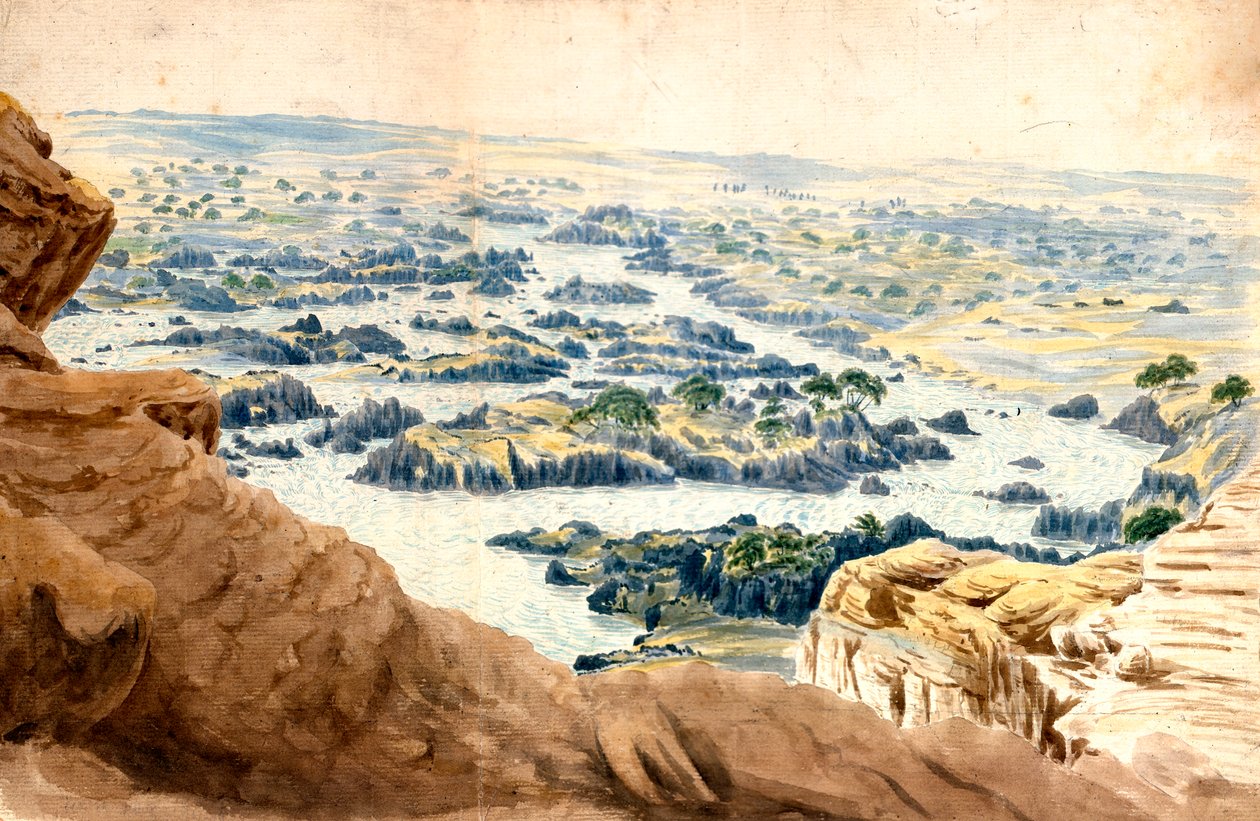 風景、白内障、エジプト、c19世紀 作： ジョン・ガードナー・ウィルキンソン