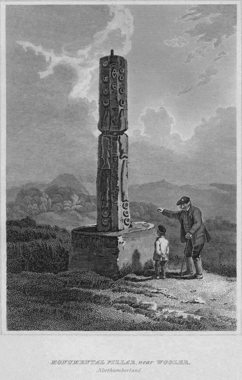 1814年、ノーサンバーランド州ウーラー近くの記念碑的な柱 作： ジョン・グレイグ