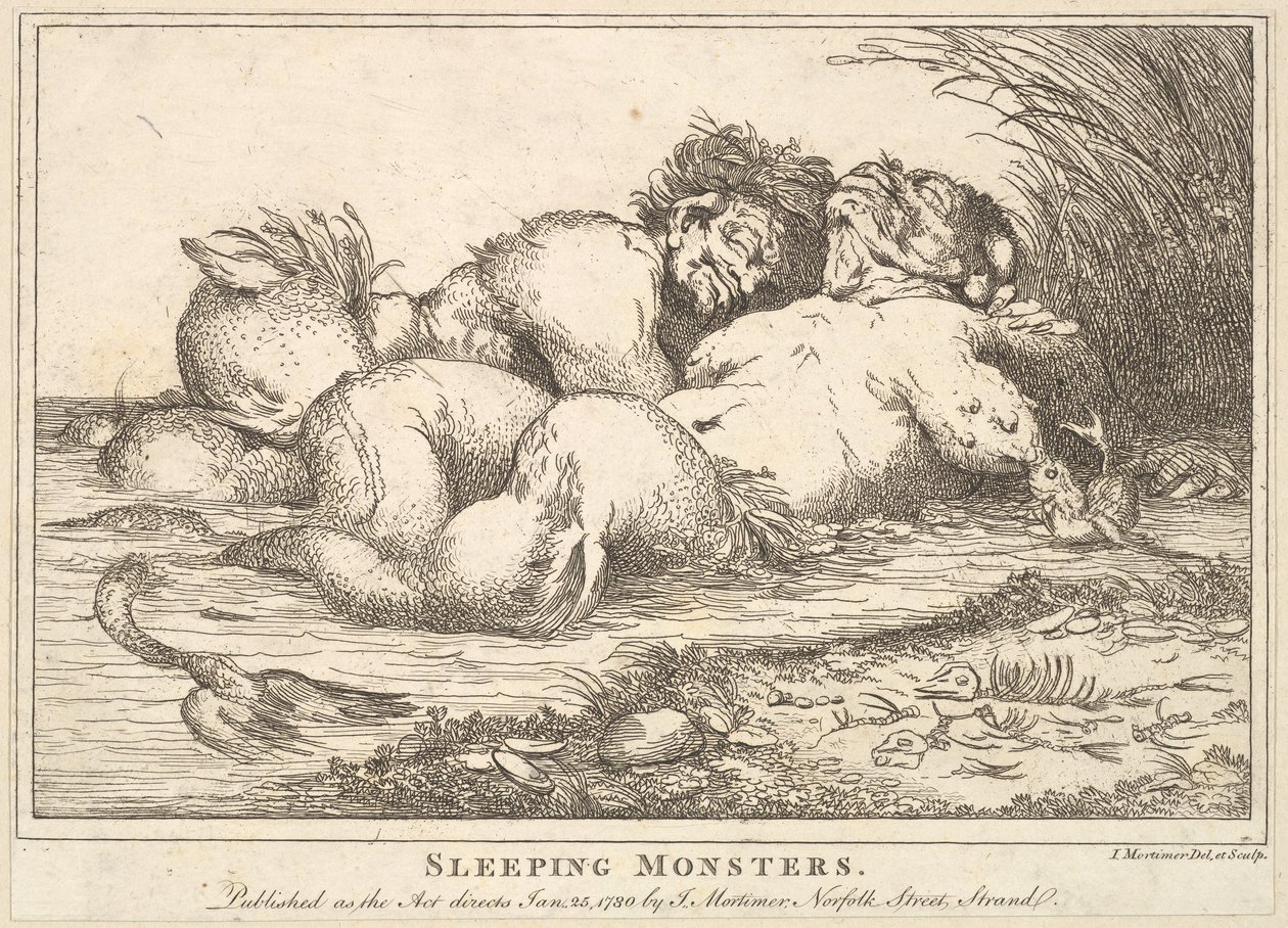 眠っているモンスター、1780年1月25日。 作： ジョン・ハミルトン・モーティマー