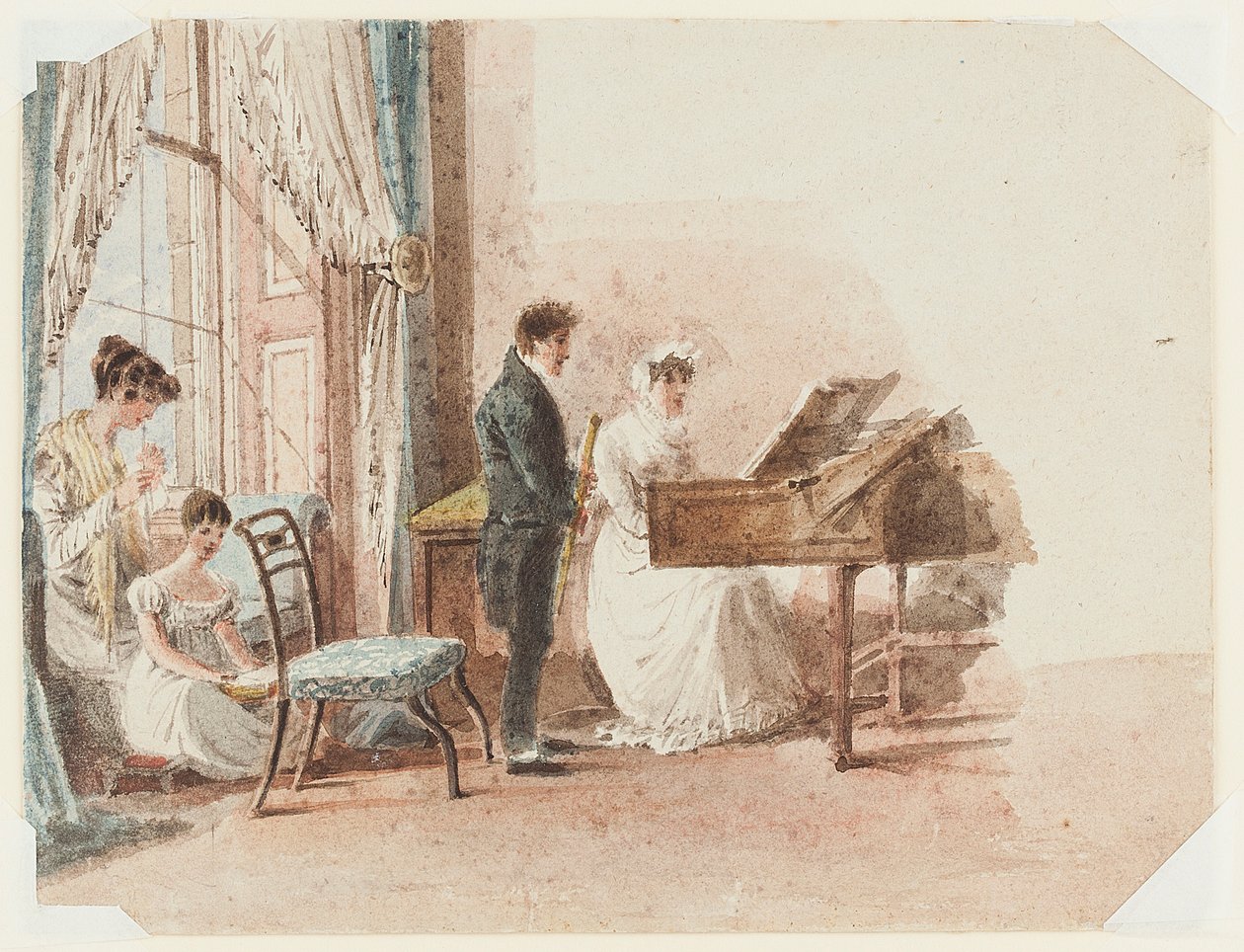 ホール内部、1827（紙にトイレ） 作： ジョン・ハーデン
