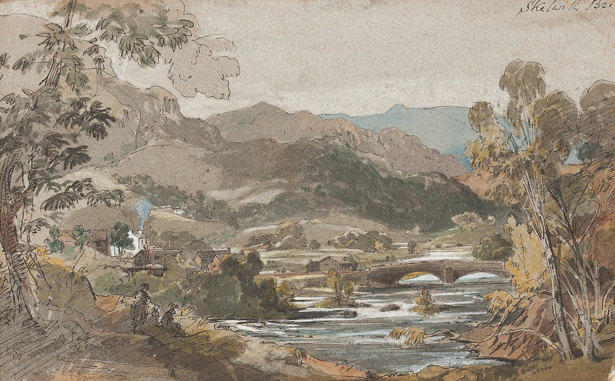 スケルウィズ橋、1812年（紙にトイレ） 作： ジョン・ハーデン