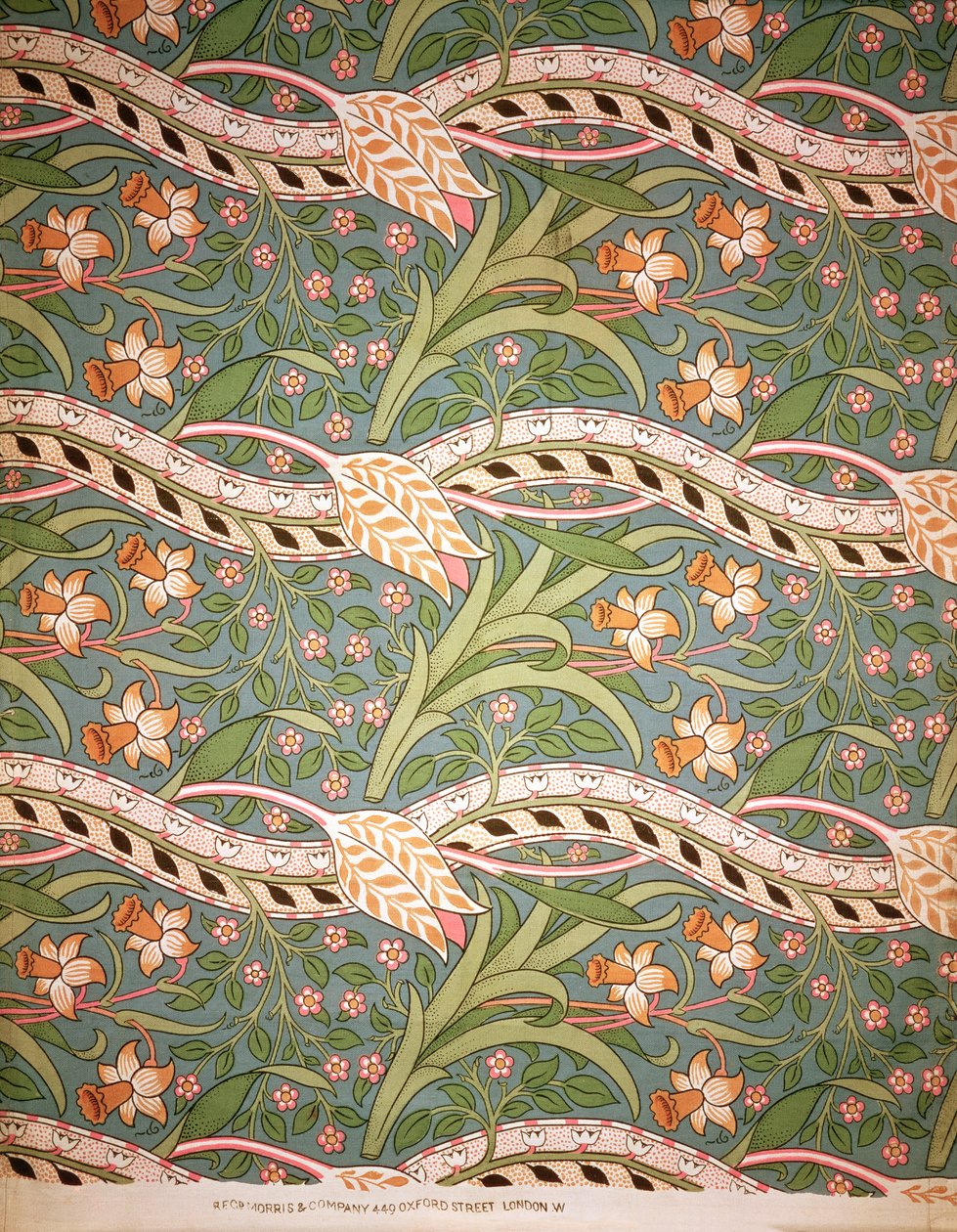 &39;Daffodil Chintz&39;、1875（プリントコットン） 作： ジョン・ヘンリー・ディアル