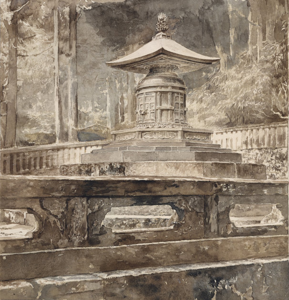 徳川家康の墓、1888年。 作： ジョン・ラ・ファージ
