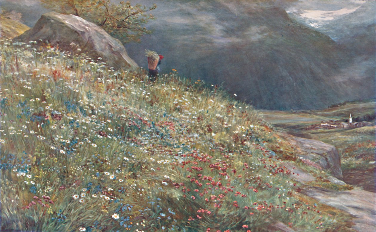 19世紀後半から20世紀初頭にかけての高山草原。 作： John MacWhirter
