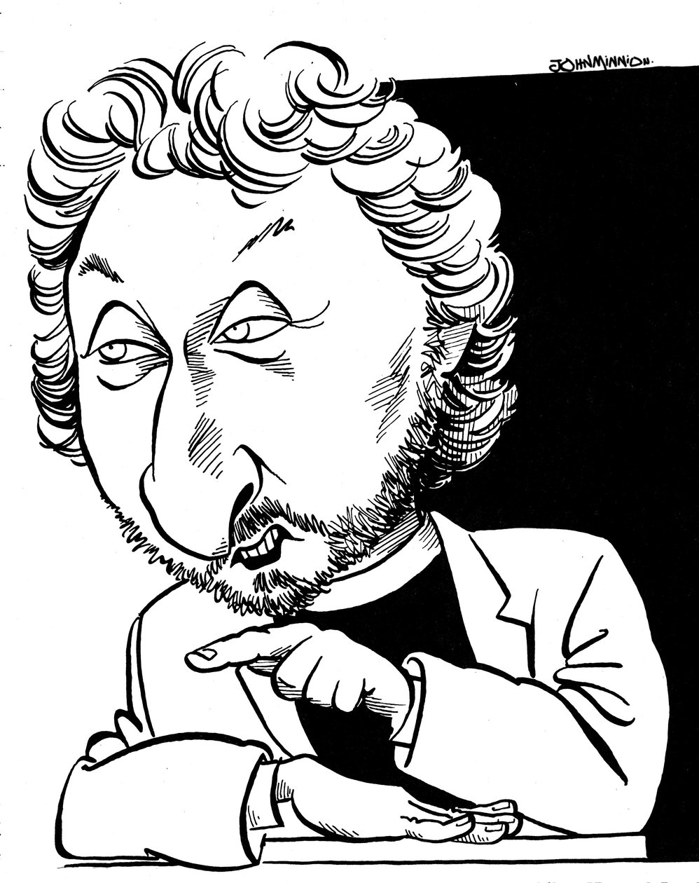 ハワード・ジェイコブソン風刺画（英国人作家 作： ジョン・ミニオン