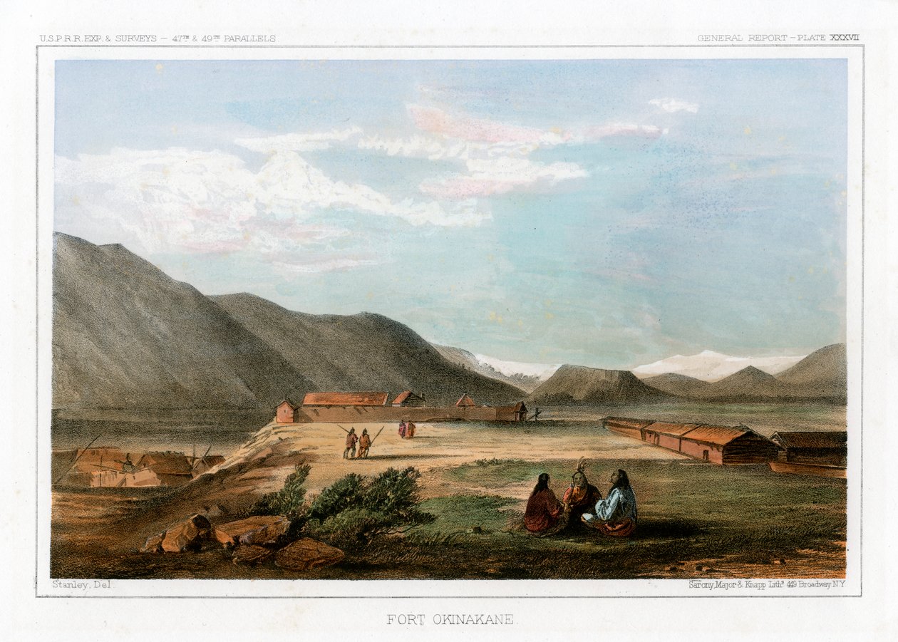 1856年にアメリカ合衆国、沖縄の砦。 作： ジョン・ミックス・スタンレー