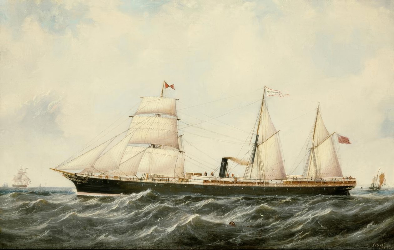 ジョンスコット、蒸気船アラトゥーンアプカー-絵画、1873 作： ジョン・スコット