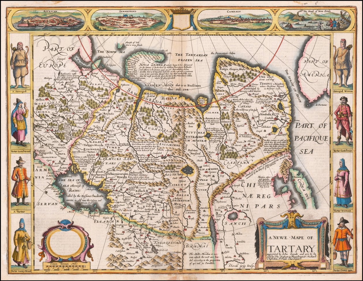 1626年、ジョン・スピードによる韃靼の地図 作： ジョン・スピード