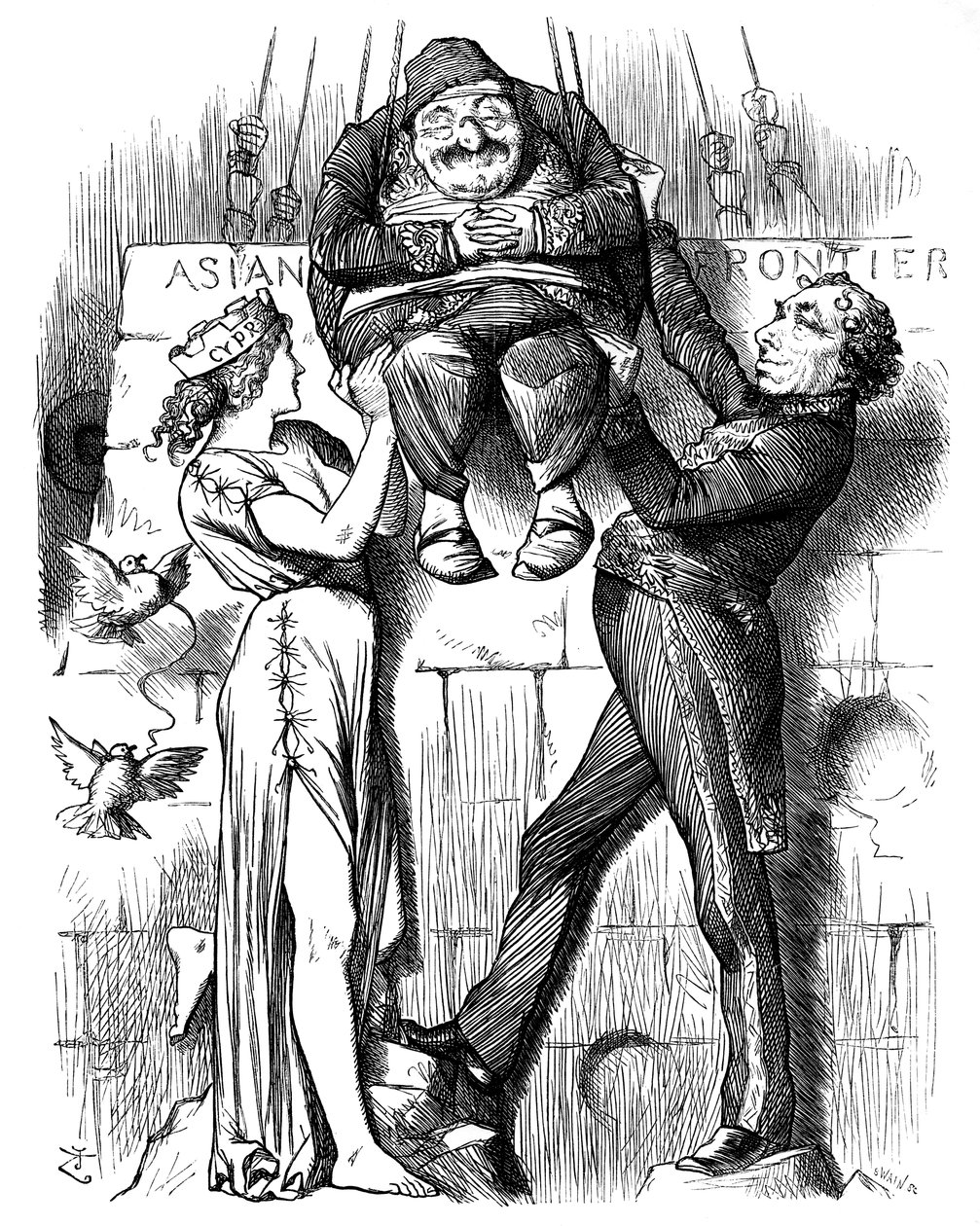ハンプティダンプティ、1878年。 作： ジョン・テニエル