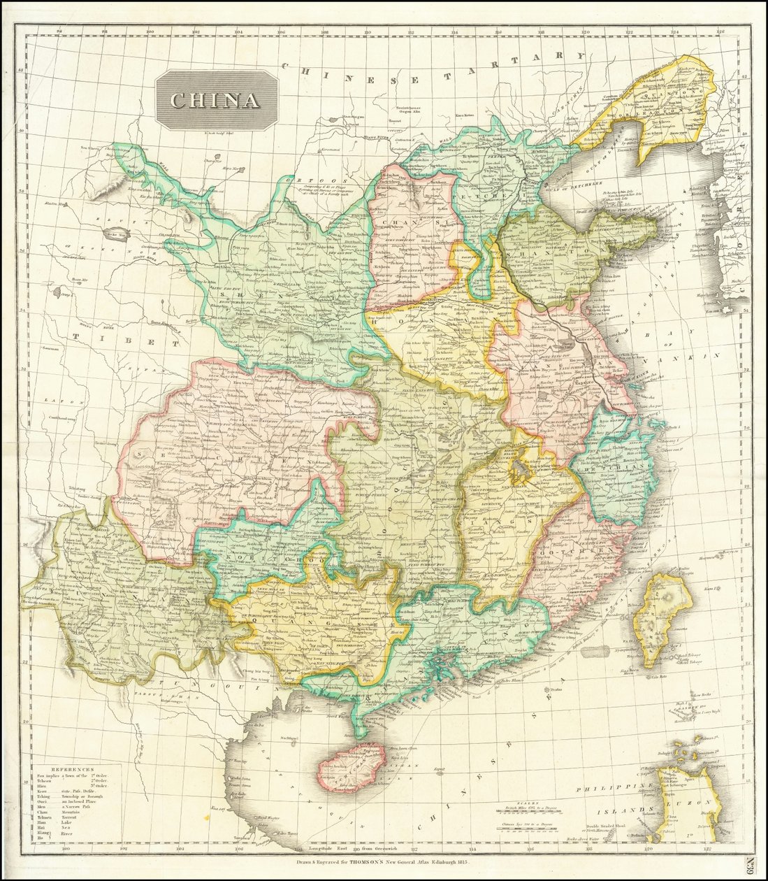 1815年中国地図 作： ジョン・トムソン
